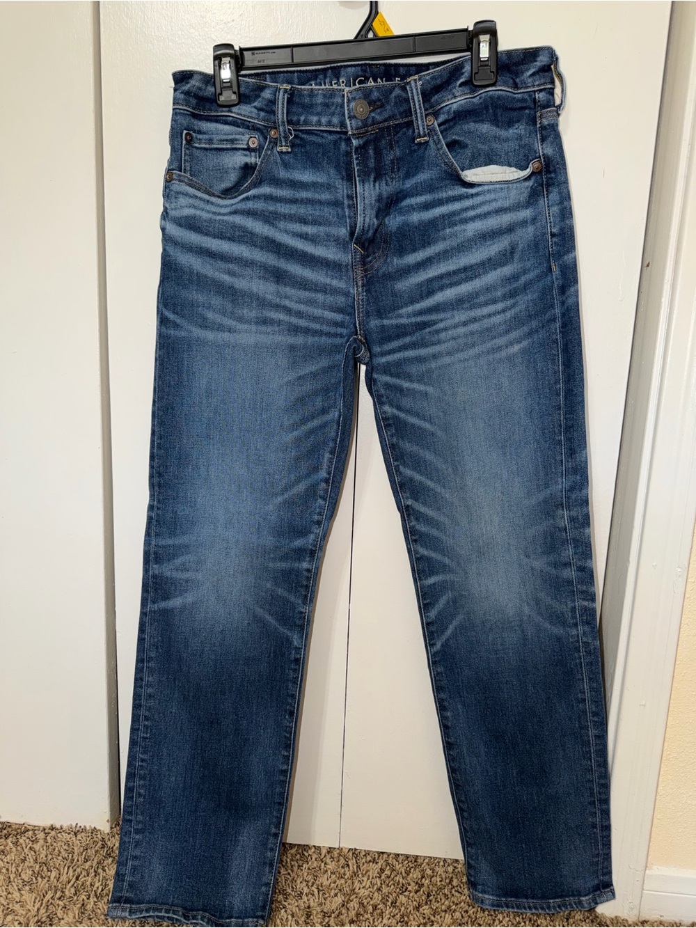 American Eagle Outfitters Men's Dark Blue Straight Jeans